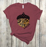 Leopard Print Fall Acorn Screen Print HIGH HEAT