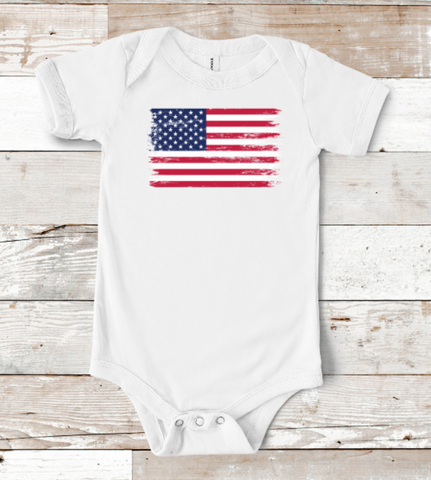 Distressed Flag Infant/Toddler or Left Pocket Sized Screen Print Transfers