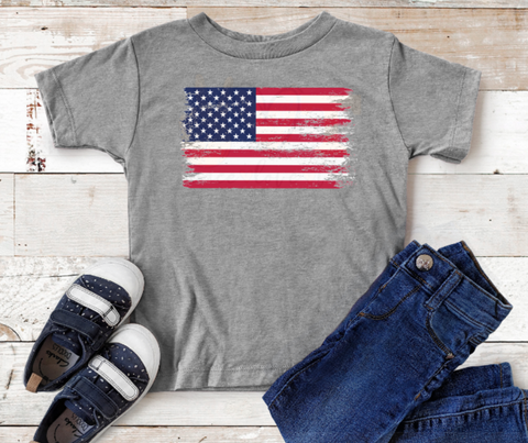 Distressed Flag Youth Sized Screen Print Transfers