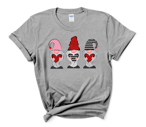 Valentine's Day Love Gnomes Sublimation Shirt DROP SHIP AVAILABLE
