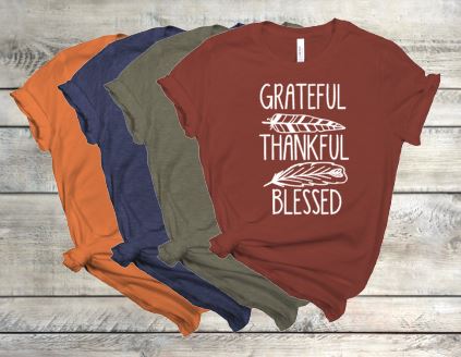 Grateful, Thankful and Blessed Screen Print Transfer