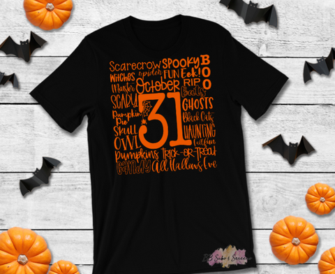 Halloween Typography Adult Screen Print Single Color