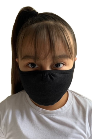 Heather Black Youth Face Mask