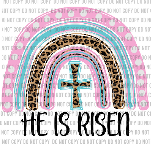 He is Risen Cross Easter DTF Print Transfer