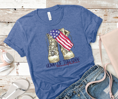 Home of the Free Because of the Brave Adult Sized Screen Print Transfers HIGH HEAT