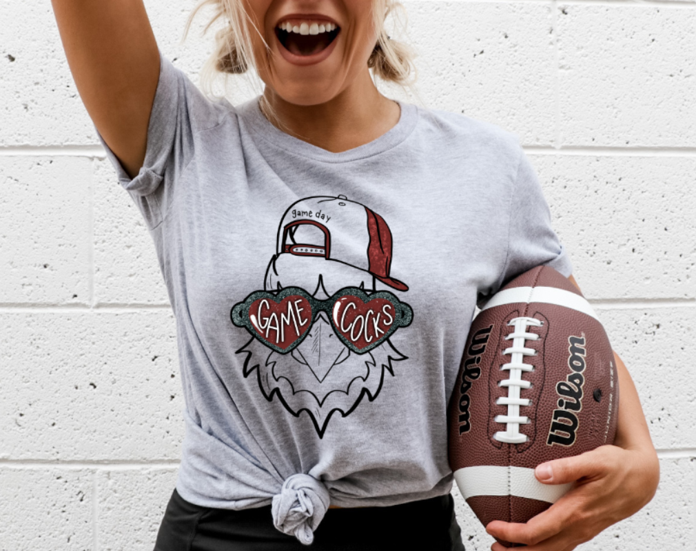 Cocky Carolina Mascot Design Themed Colors DTF Print – BB Subs and Screens