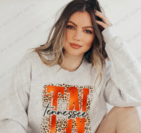 Tennessee Foil Look and Leopard Print Design DTF Print