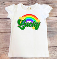 St. Patrick's Day Lucky Rainbow Youth Sized Screen Print Transfers