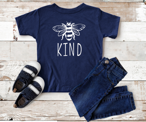 WHITE Bee Kind Infant/Toddler or Left Chest Sized Screen Print Transfers