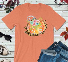 Floral Leopard Pumpkin Heat Transfer Vinyl
