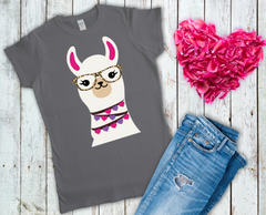 Llama Love Valentines Day Adult Sized Screen Print Transfers