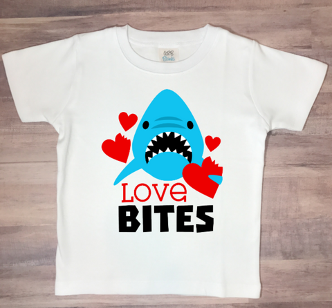 SALE Love Bites Valentine Shark Youth Size Screen Print Transfers