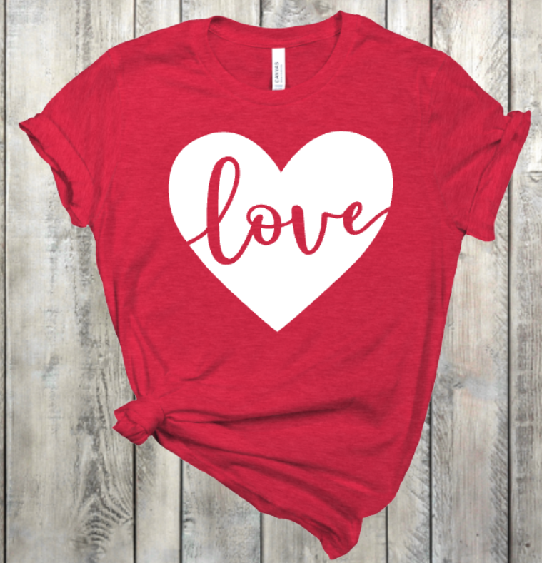 Love Heart Adult Sized Screen Print Transfers – BB Subs and Screens