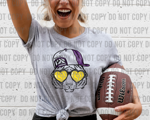 LSU Tigers Themed Mascot Design Themed Colors DTF Print