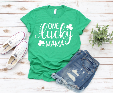 One Lucky Mama Adult Sized Screen Print Transfer