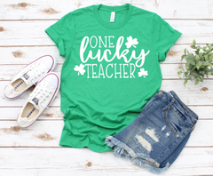 One Lucky Teacher Adult Sized Screen Print Transfers