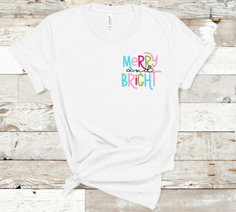 Merry & Bright Pocket or Infant Sized Screen Print  HIGH HEAT RTS