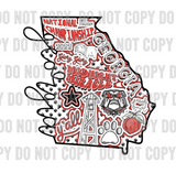 Midnight Miracle Georgia Back to Back Doodle Championship Dawgs Letters Design DTF Print