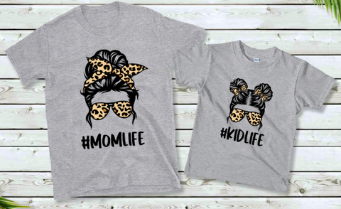 YOUTH KID LIFE Mom Life & Kid Life Matching Mothers Day Youth Sized Adult & Infant Available Full Color Screen Print