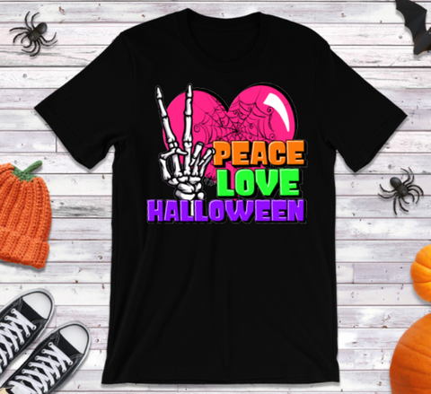 Peace Love Halloween Design DTF Print