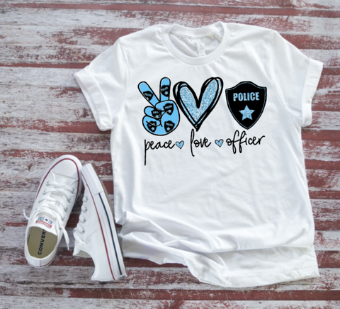Peace Love Police Adult Sized Screen Print Transfers