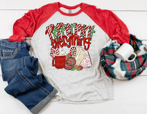 Peppermint Everything Adult Christmas Screen Print Transfers