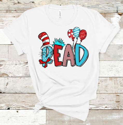 READ Red White and Blue Balloons Design DTF Print