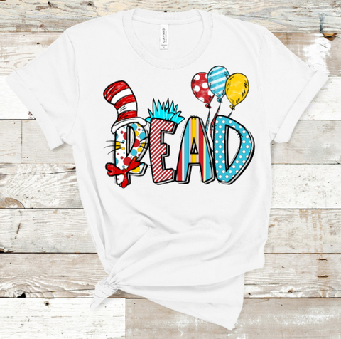READ Red Yellow and Blue Balloons Design DTF Print