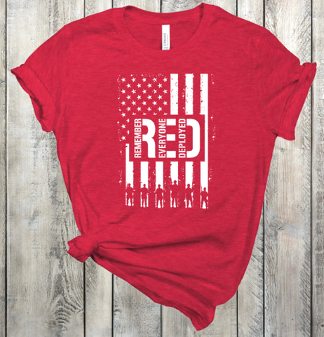 RED Remember Everyone Deployed Kids Youth Size Screen Print