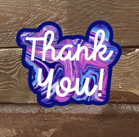 Thank you Galaxy Purple Decal Stickers