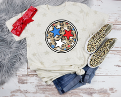 Tennessee Leopard Tri Star Patriotic Design DTF Print