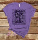 Sp Ed Special Education Teacher Typography Single Color Screen Print